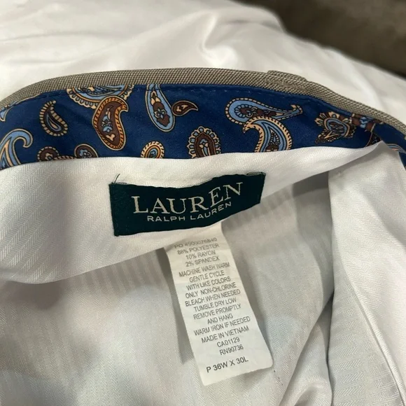 Ralph Lauren Khaiki Dress pants 36x30 - Picture 3 of 3